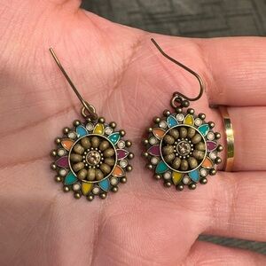 Colorful Mandala Drop Earrings